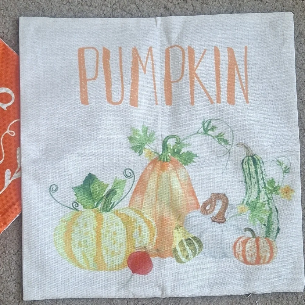 Fall Themed Pumpkin Decorative Canvas Pillow Covers